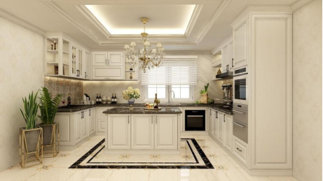白色厨房搭配什么颜色的橱柜效果更好？